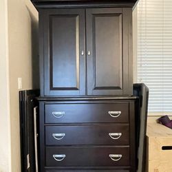 Transform Your Space: Dark Chocolate/Black Armoire, Used!