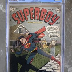 Superboy #3 (1949) CGC 4.5 — Al Wenzel Yard Work Cover; Sikela And Dobrotka