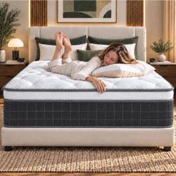 Twin 10 Inch Hybrid Memory Foam Mattress in a Box, Medium Feel, Individually Pocket Spring,