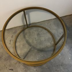 Glass Gold Round Table-Small