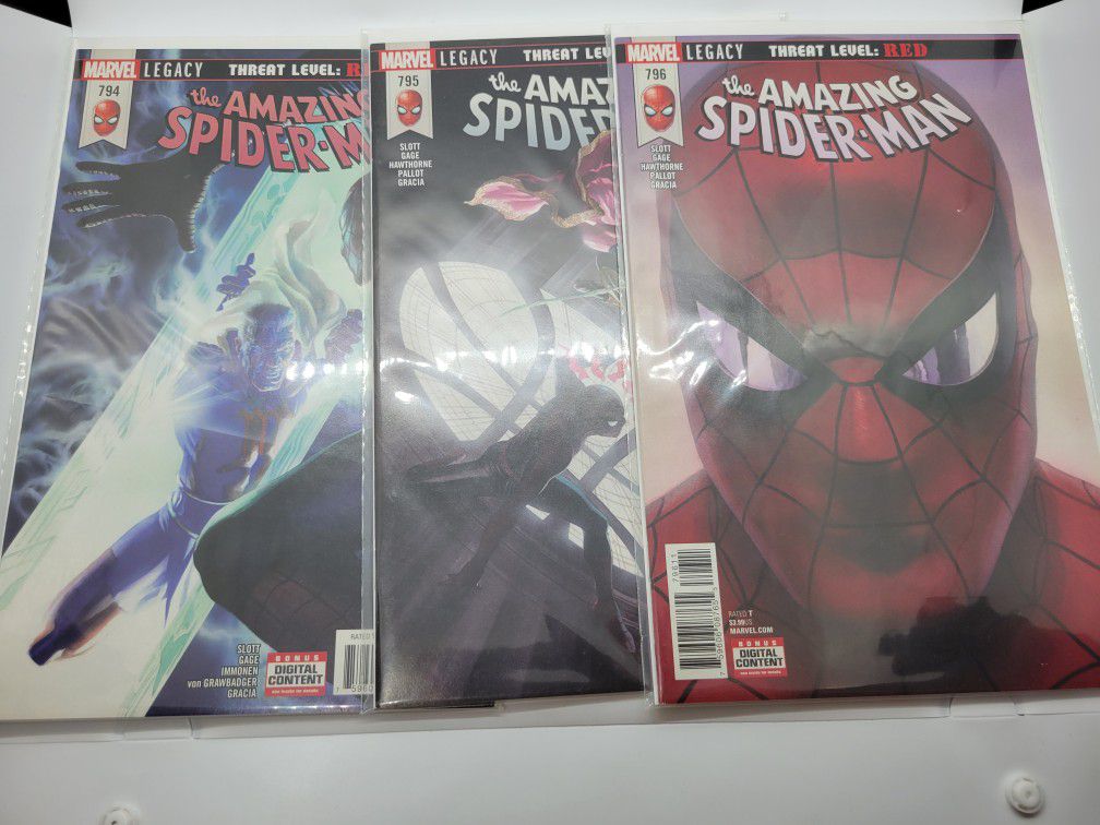 Marvel Comics The Amazing Spiderman 794 795 796 Threat Level Red Set 1st Print Loki 