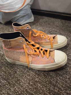 Patchwork high top converse