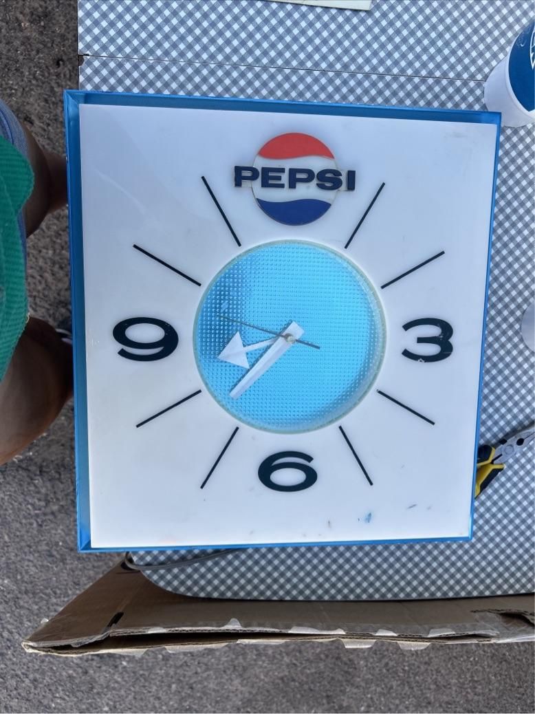 Vintage 1960s Atomic Mcm Pepsi Cola Clock