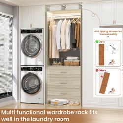 #25- closet System with Wooden Drawers and Hanging roads outdoor