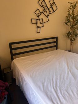 Queen bed frame with mattress