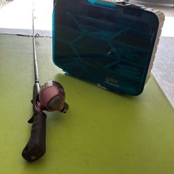 Rod, Reel And Loaded Tackle Box