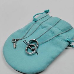 Authentic Tiffany&Co 1837 Interlocking Circles Silver Necklace
