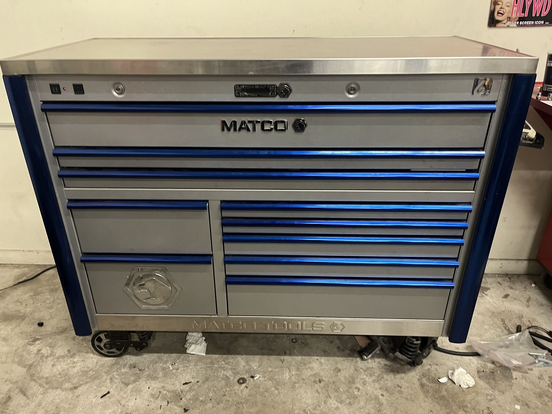 Matco 6s Supercharged Silver, Blue Trim Matco Box Matco Toolbox for