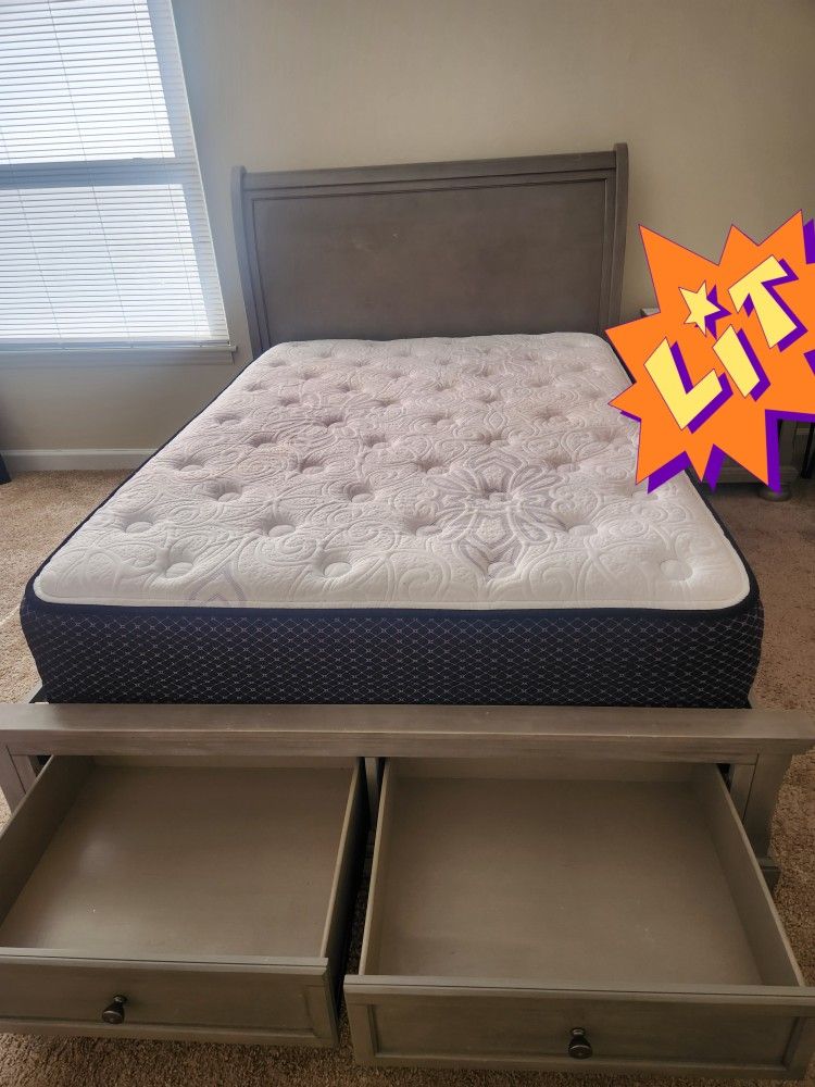 Wooden Bed & Frame