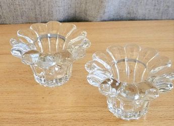 Vintage Set of 2 Forever Crystal Candle Holders