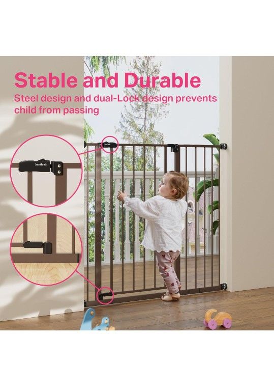 InnoTruth 36" Extra Tall Baby Gate for Doorways, 28.9-42.1" Wide Dog Gates for The House One-Hand Opening, Taller Gate for Big Dog Gates for Stairs