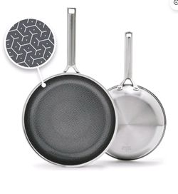 GreenPan Apex 2-Piece Hybrid Stainless Steel Fry Pan Set, 10" & 12"