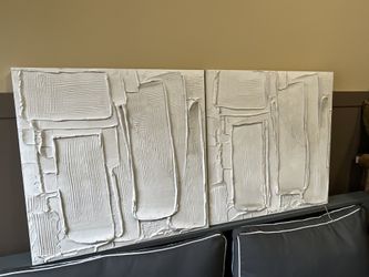Pair Of 30 X 30 Plaster Textured Wall Art