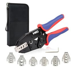NEW HKS Coaxial Crimping Tool Set for Coaxial RG LMR BNC Type Cable and Connectors with 7 Interchangeable Dies