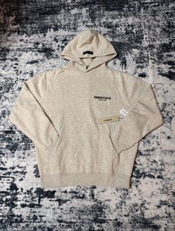 FEAR OF GOD ESSENTIALS LIGHT OATMEAL HOODIE – SIZE S – NEW