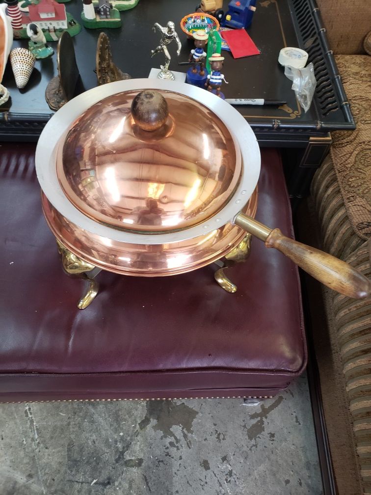 Chafing dish / Fondue copper pot