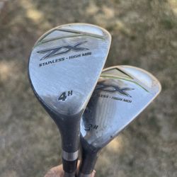 Pair Of Golf Clubs Hybrids 