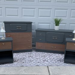 MCM Bedroom Set - Solid Wood 