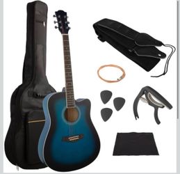 NEW! 41” Acoustic Guitar, Carrying Case, Picks