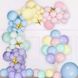 Pastel Latex Balloons 185 Pcs Assorted Macaron Balloons Garland Kit for Baby Sh