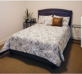Gray Upholstered Bedframe