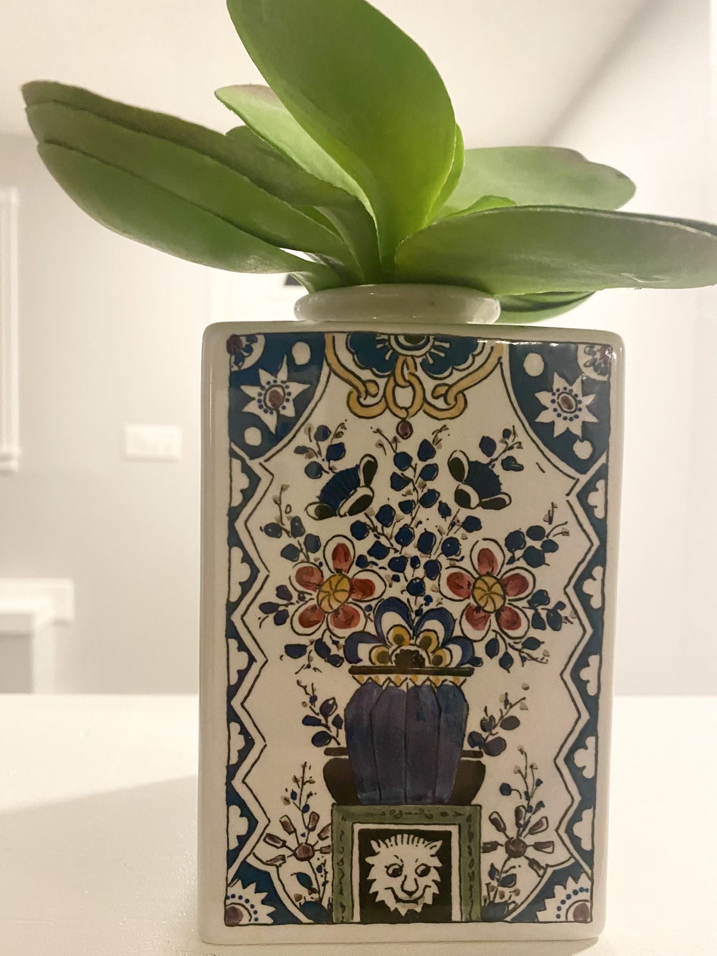 Small Decorative Vase With Faux Succulent