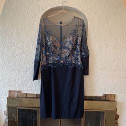 Navy Blue Sequenced Dress