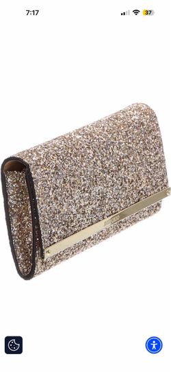 BRAND NEW AUTHENTIC JIMMY CHOO GLITTER CLUTCH/PURSE/ HANDBAG WITH CHAIN