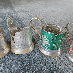 antique, glass holder for hot tea, USSR,
