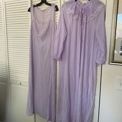 Set of two fancy pieces women’s purple sleepware used one time size 44/46