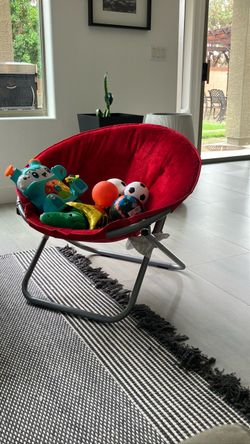 Red Kids Saucer Chair Foldable