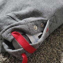 Grey Hoodie Red Strings