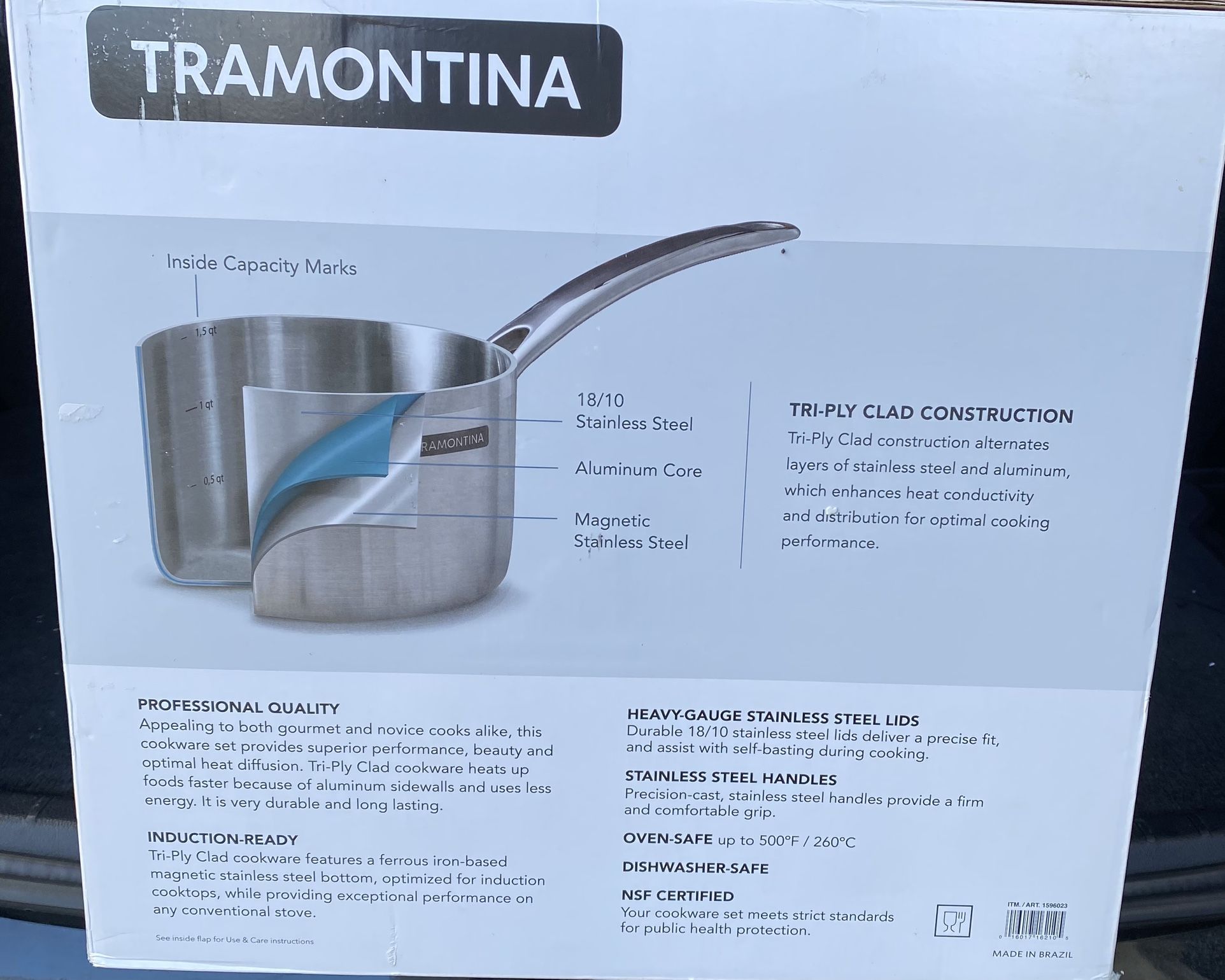 Tramontina 12-piece Tri-Ply Clad Stainless Steel Cookware Set️NEW