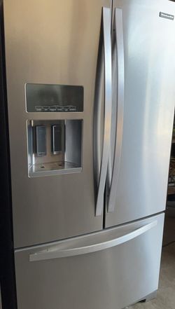 Kitchen Aid French Door Silver Refrigerator
