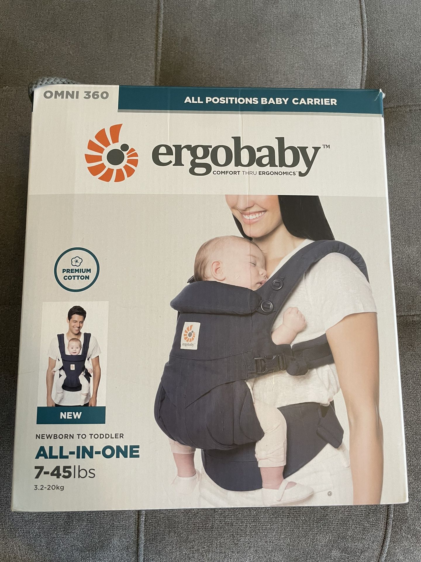Ergobaby Omni 360 All-Position Baby Carrier for Newborn to Toddler w/ Lumbar Support And Detachable Pouch
