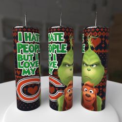 Chicago Bears Football Grinch Holiday Tumbler
