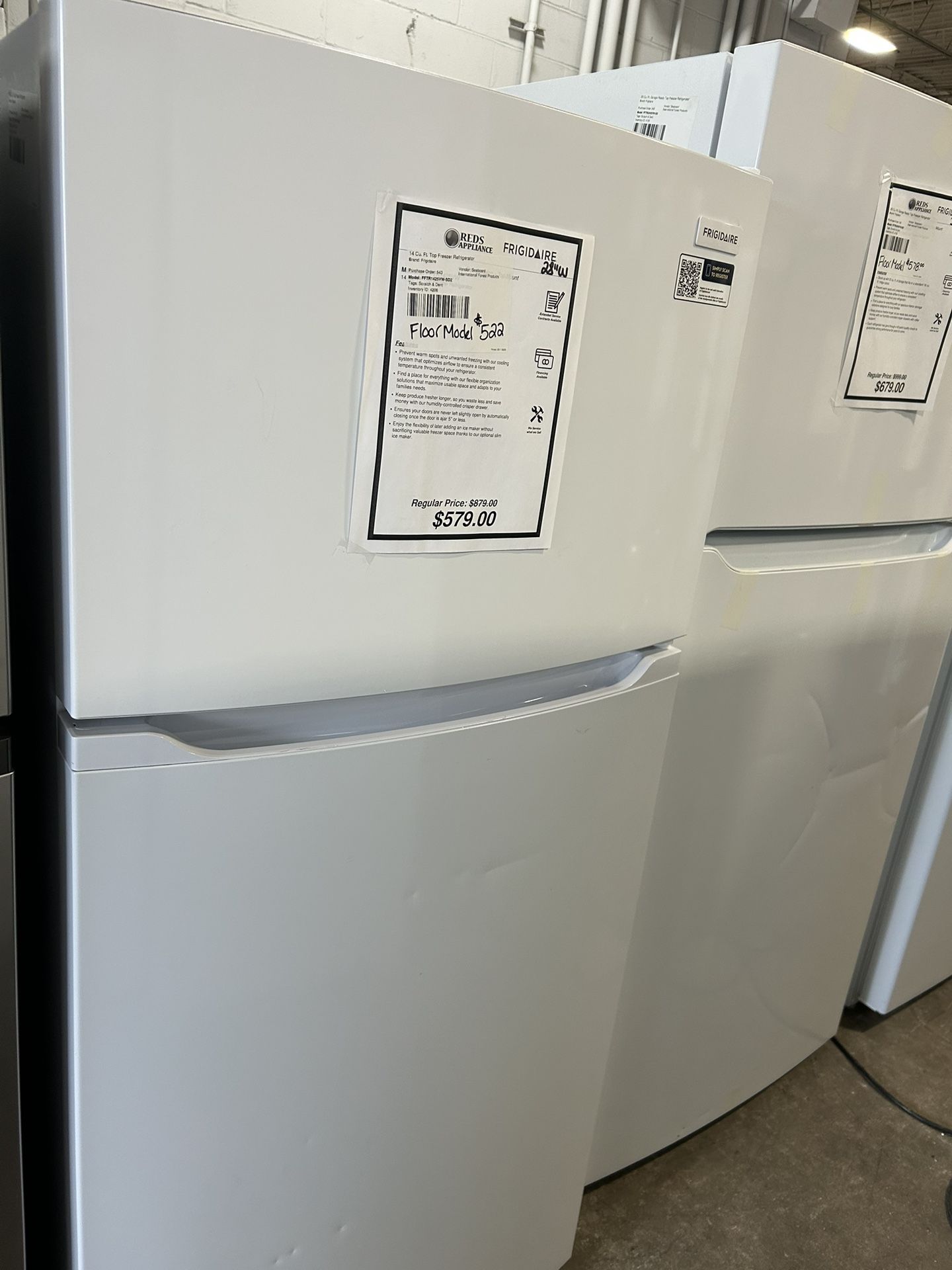 Open Box New Top Freezer Fridge