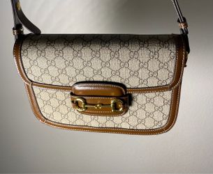 Authentic Gucci GG Monogram Horsebit Shoulder Bag Used
