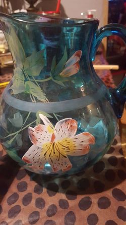 ANTIQUE hand painted pitcher