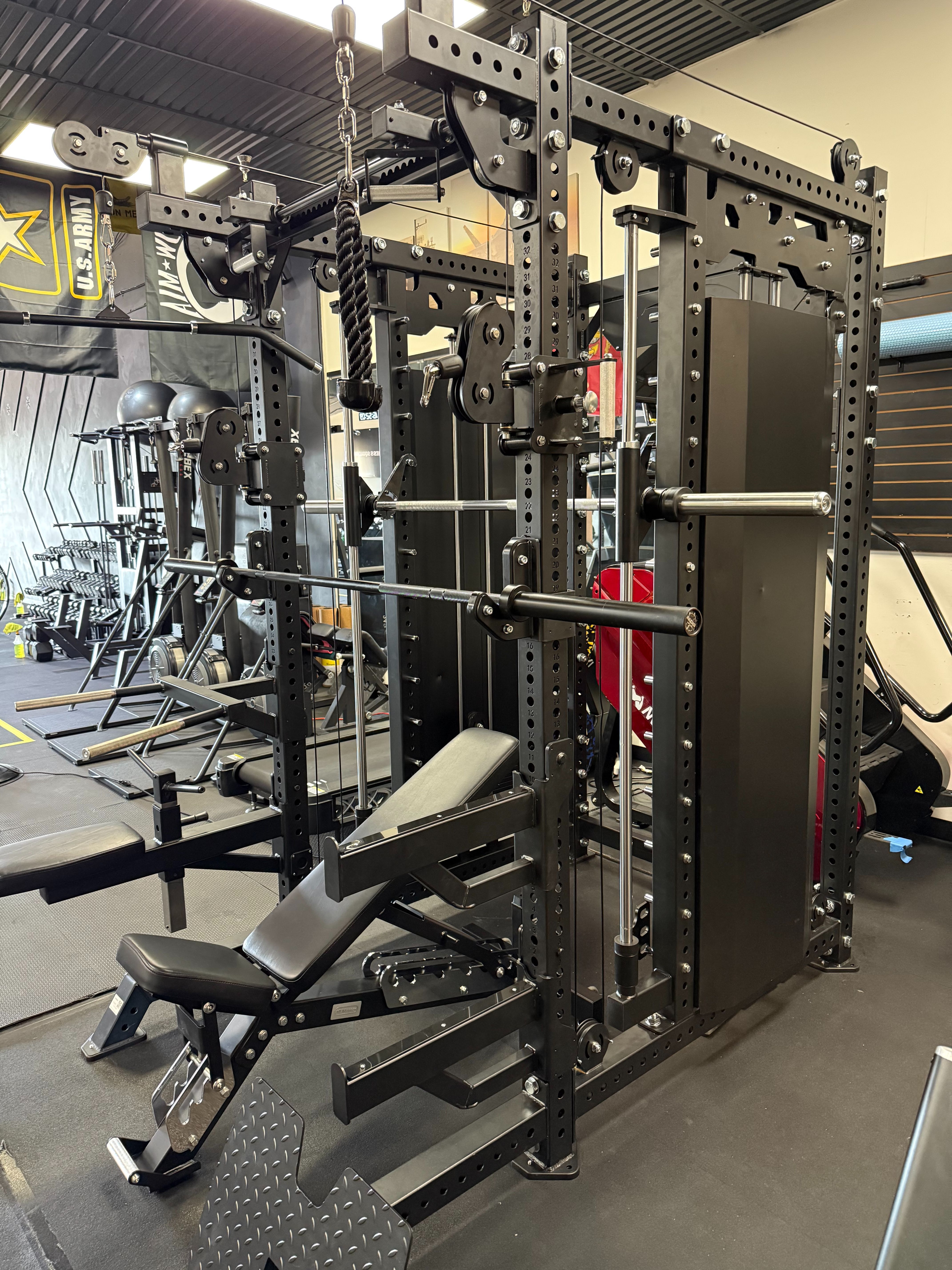 Commercial Power Rack – Heavy Duty, 3 in 1 Capability (Smith, Squat, Cable Cross) – Fitness Squadron	