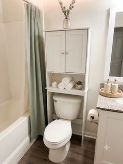 White Over-the-Toilet Storage Cabinet