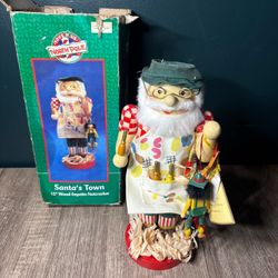 Santa's Town 12" Wood Gepetto Nutcracker Toys R Us Christmas Holiday CIB