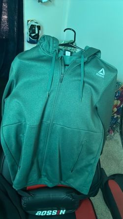Reebok Green Full Zip Hoodie Jacket – Zipper Pockets