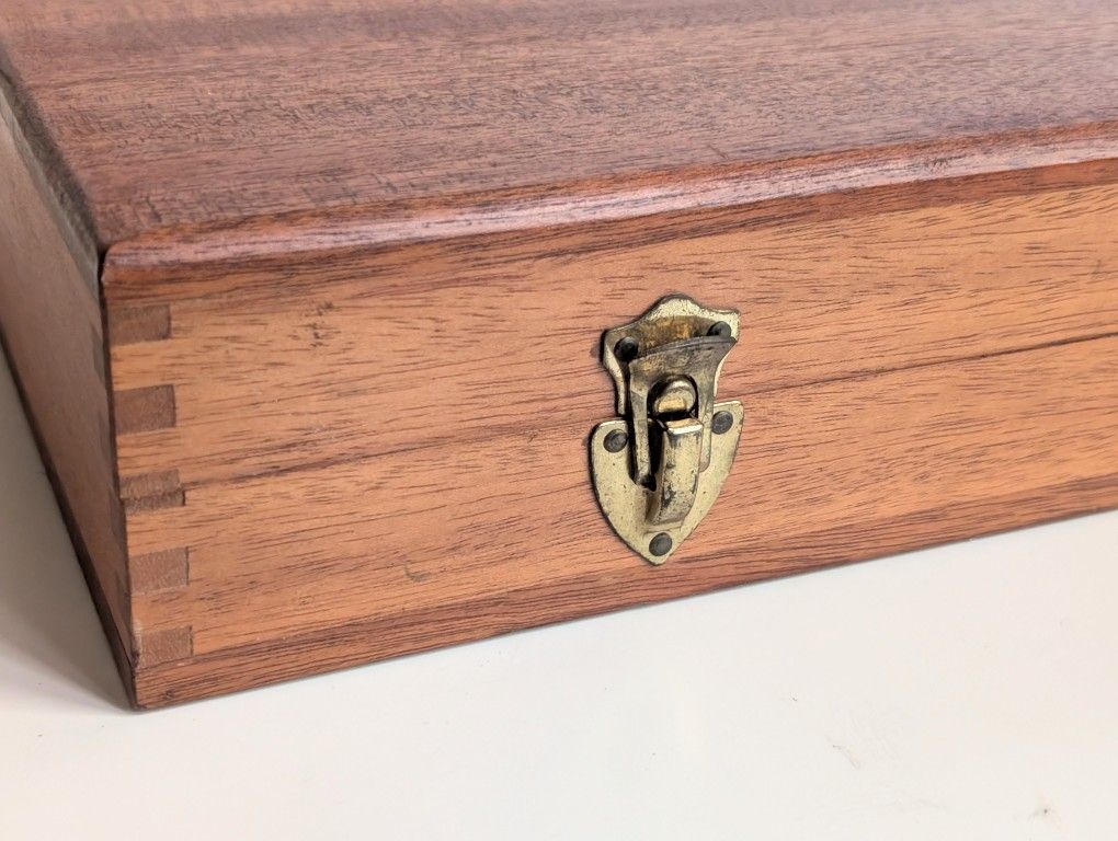 Vintage Mahogany Wood Gun Pistol Revolver Case Presentation Case Box 16"x7.75"