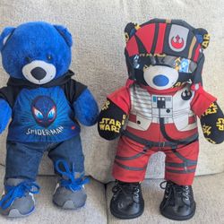 Build A Bear Star Wars and Captain America Teddy Bear.
