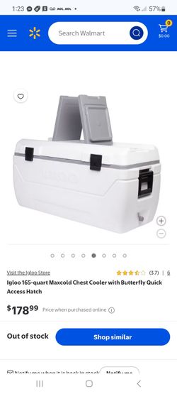 Igloo 165-quart Maxcold Chest Cooler with Butterfly Quick Access Hatch $125