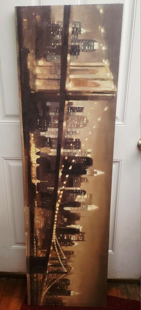 2008 Big 54" × 16" New York City Canvas Wall Art By Paol0 Romero Nice Condition