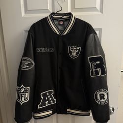 Las Vegas Raiders Varsity Leather Jacket Size XL (Brand New)