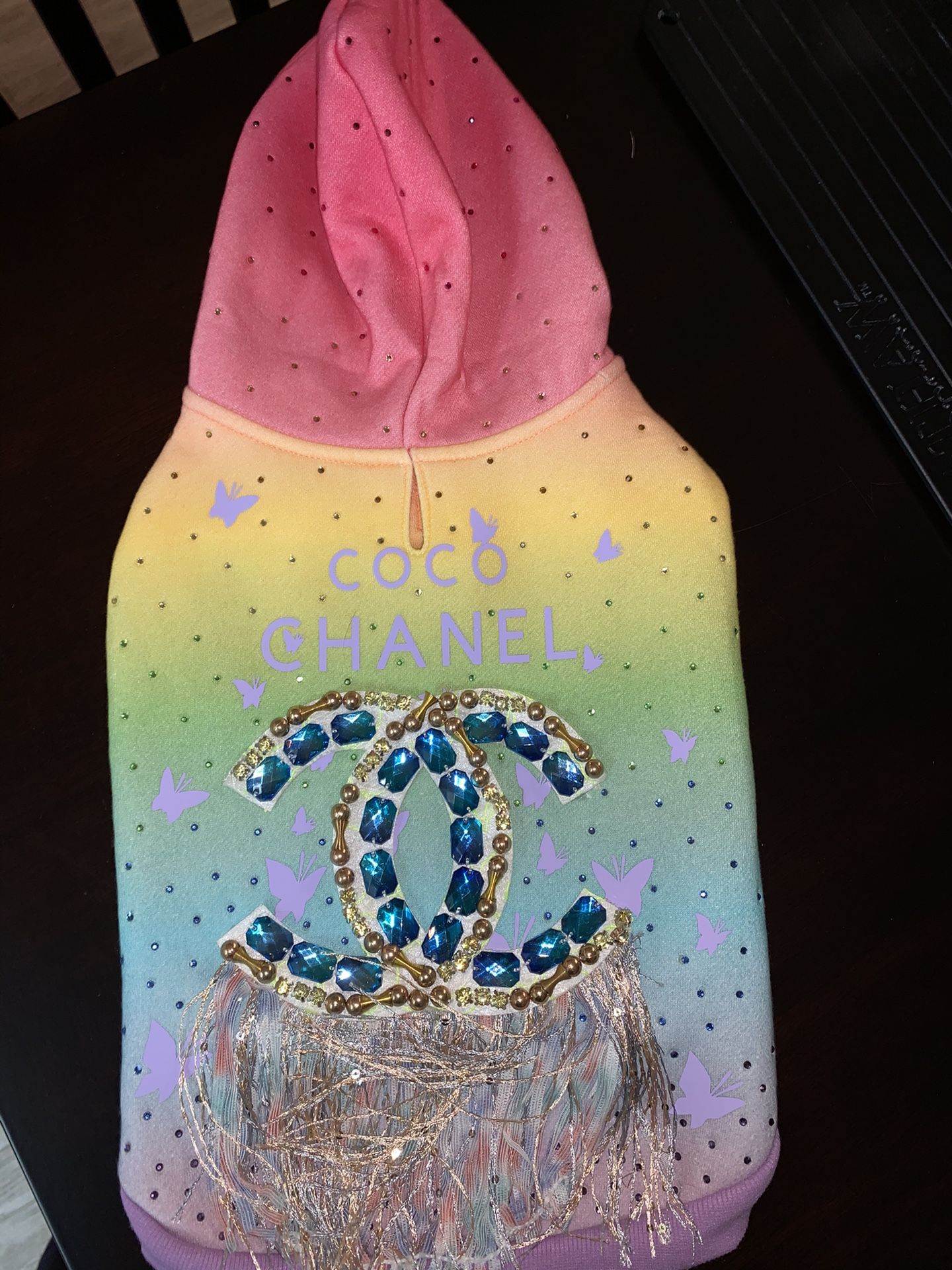 Rainbow Dog hoodie Size medium