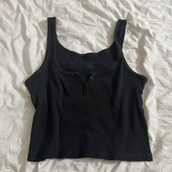 black ribbed tank top
